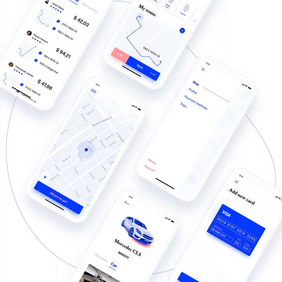Mobile App Design: NYC Taxi App Concept using Adobe XD