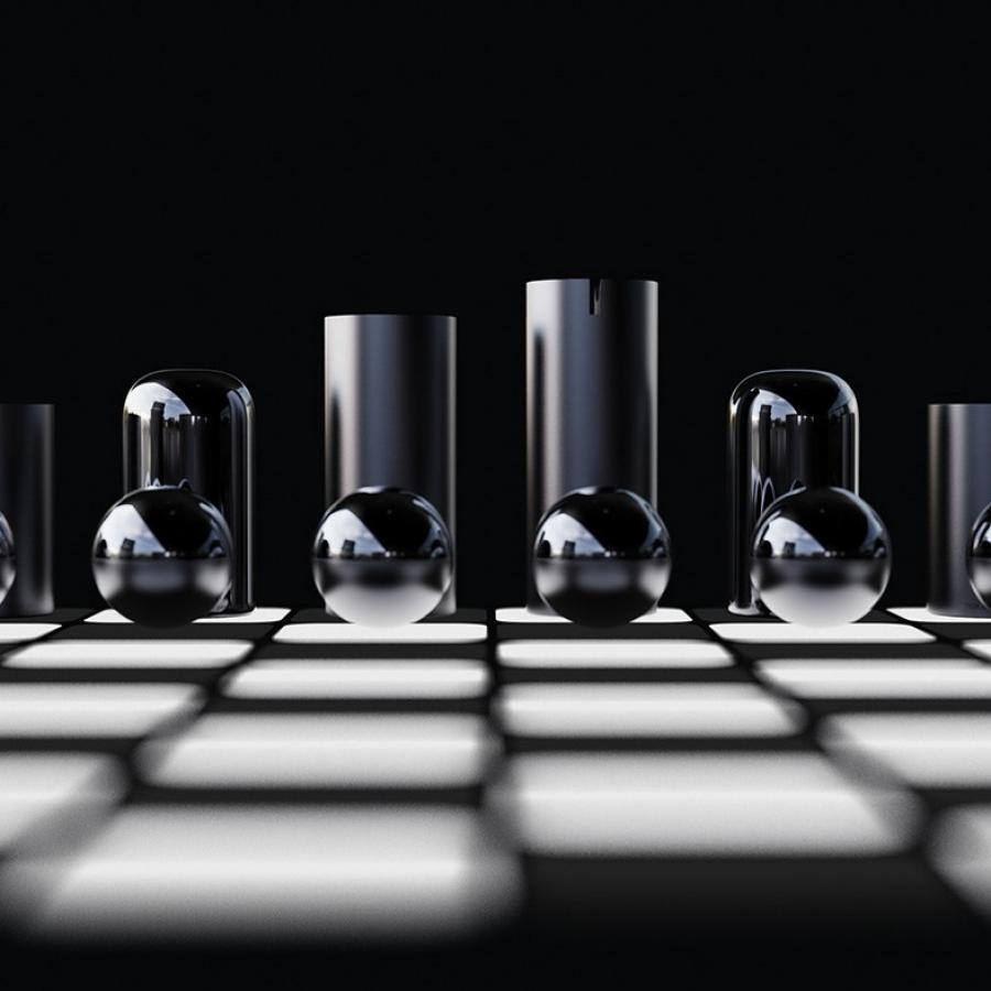 Chess Set 3D Concept Design: Louis Berger's Minimalist Marvel