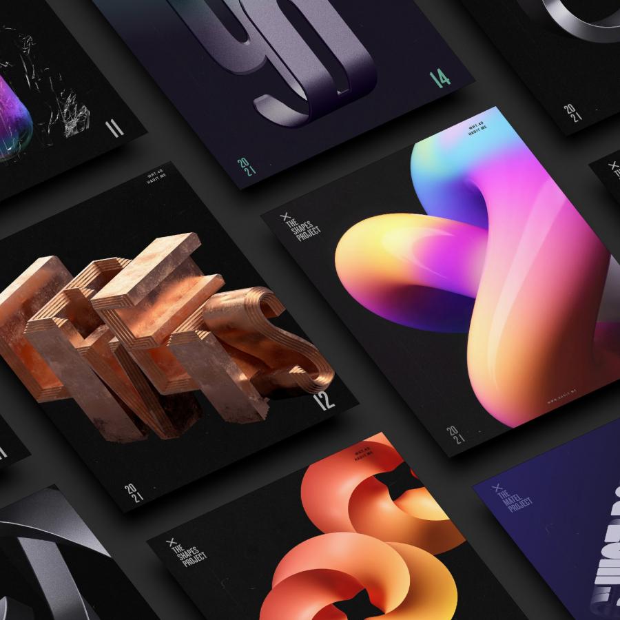 3D Typography Poster Experiments