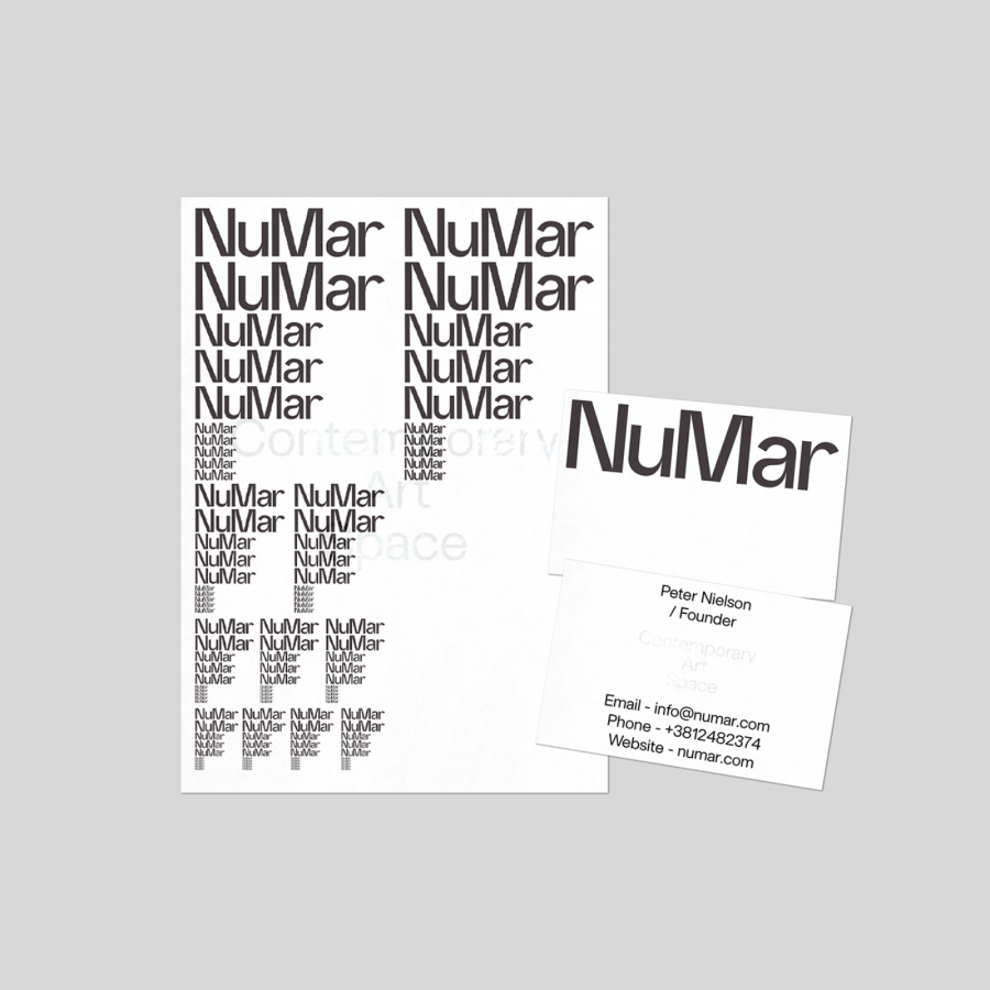 NuMar: minimalist visual identity for a contemporary art space