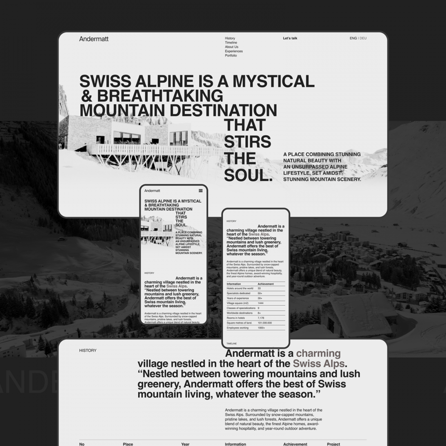 Andermatt Redesign: Modern Web Design Meets Swiss Precision