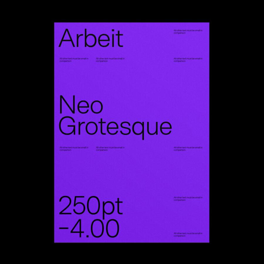 Arbeit - Functional Neo-Grotesque typeface