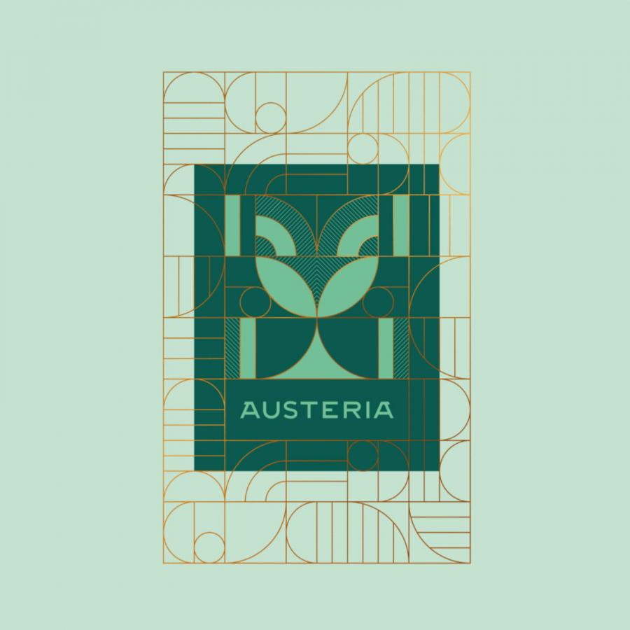 Brand identity that emphasizes glamor and modernity for AUSTERIA 