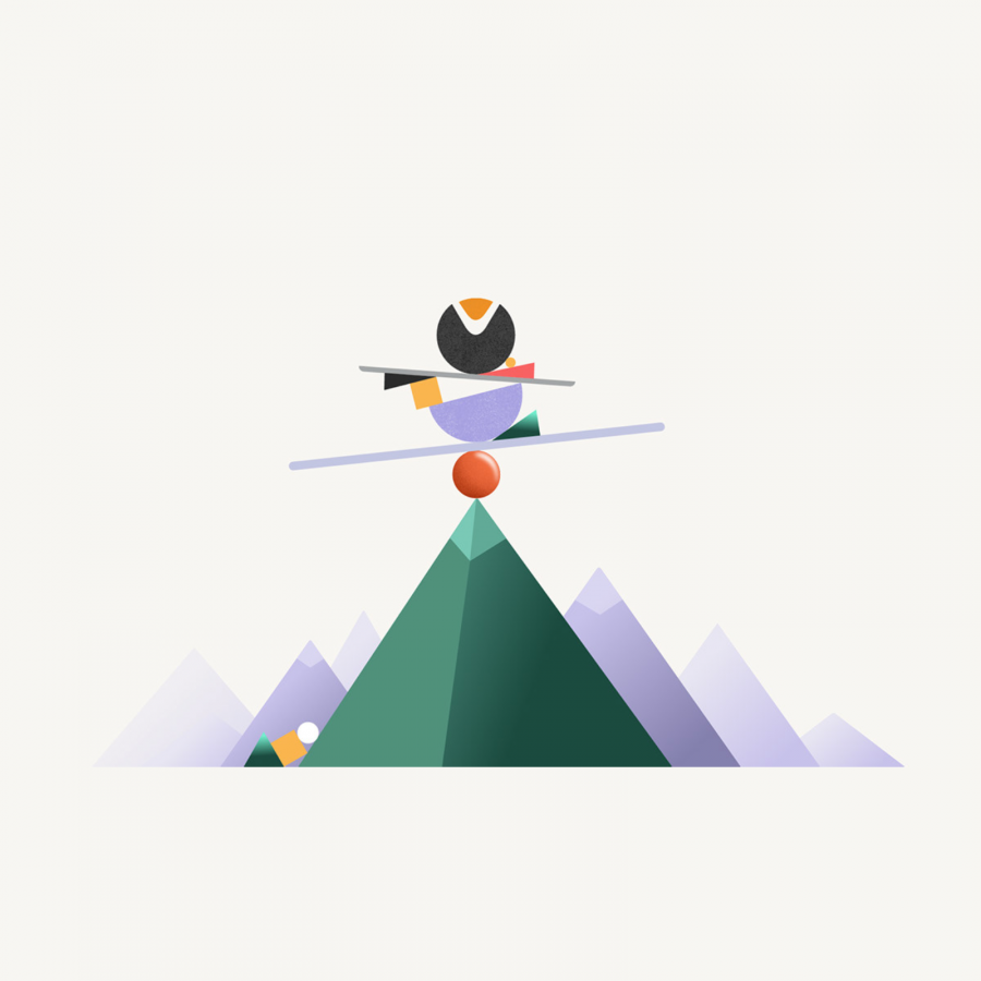 Abstract Illustration: The Art of Balance and Movement