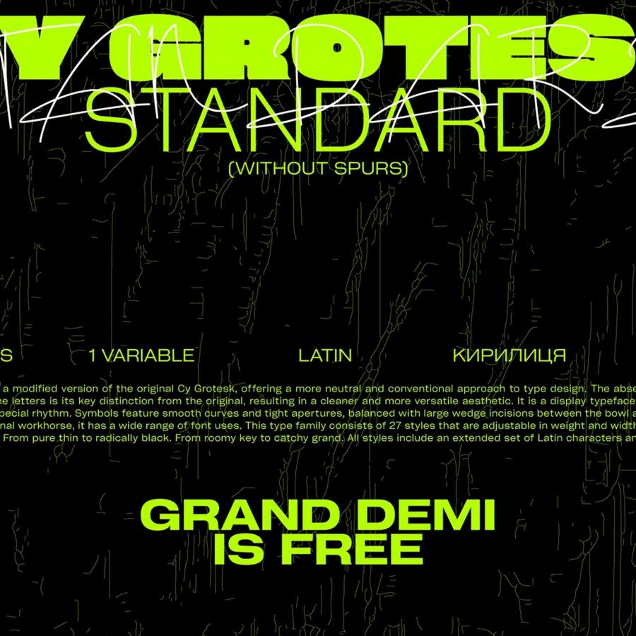 CY Grotesk STD free grotesque typeface specimen