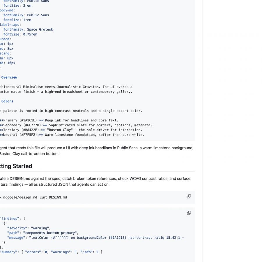 DESIGN.md: Google's open format for AI design tokens and brand visual identity