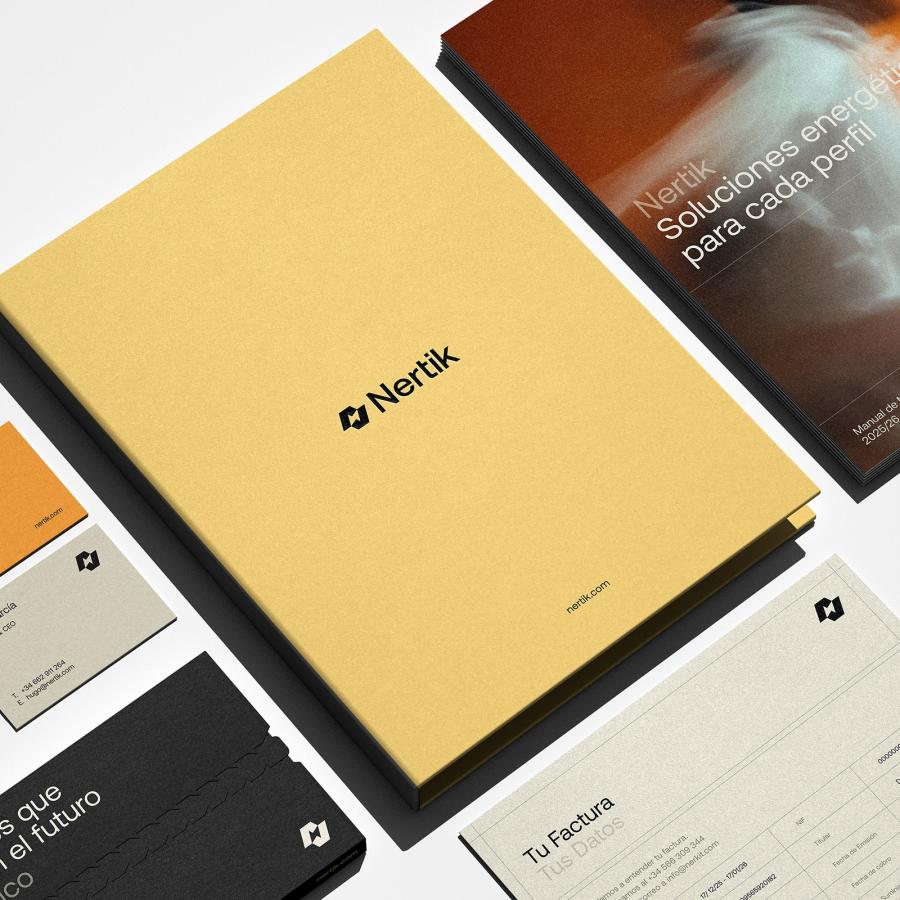 Nertik energy branding stationery system by Mubien Brands