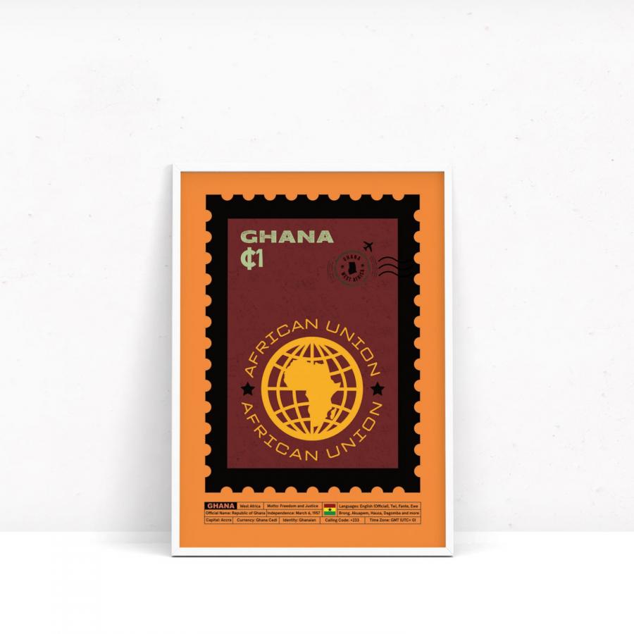 Ghana Postal Stamp Print Collection