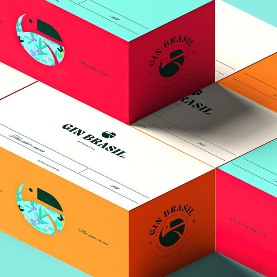 Harmonious branding and packaging design for Gin Brasil