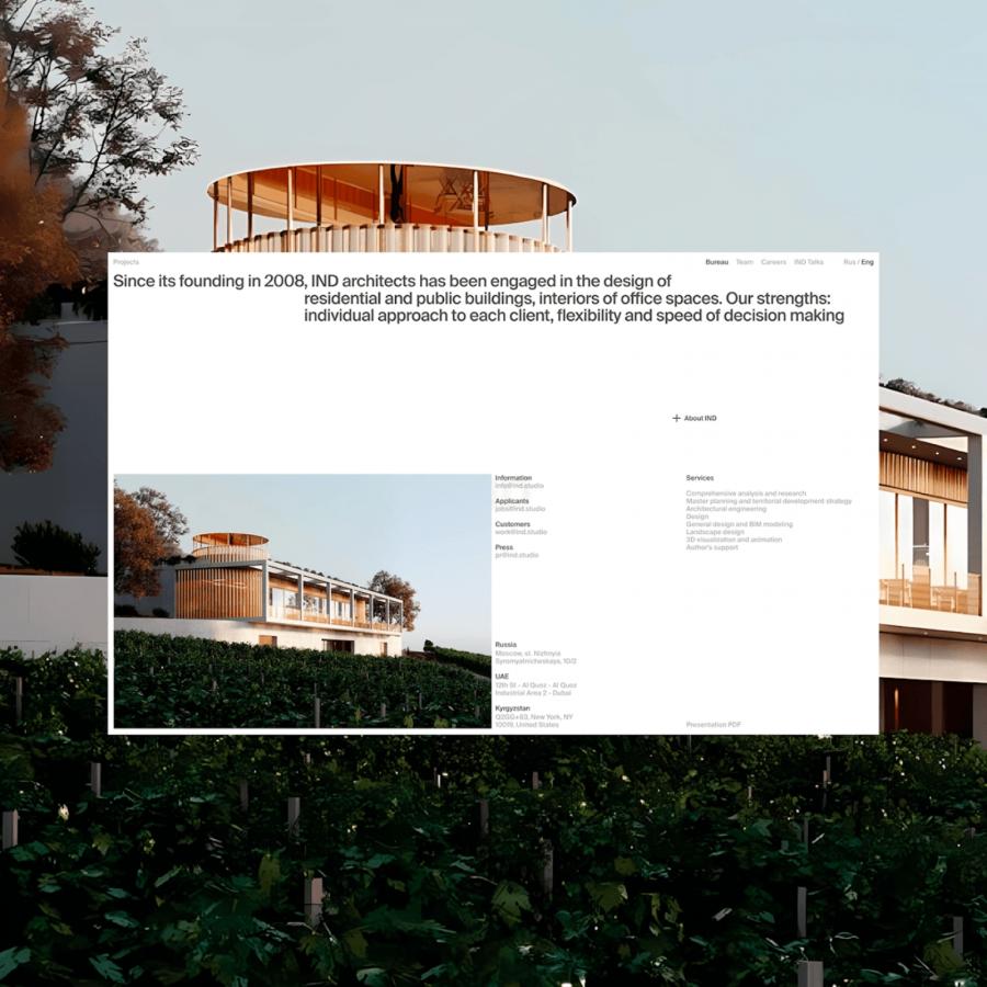 IND Architects' Sleek Minimalist Web Design Unveiled