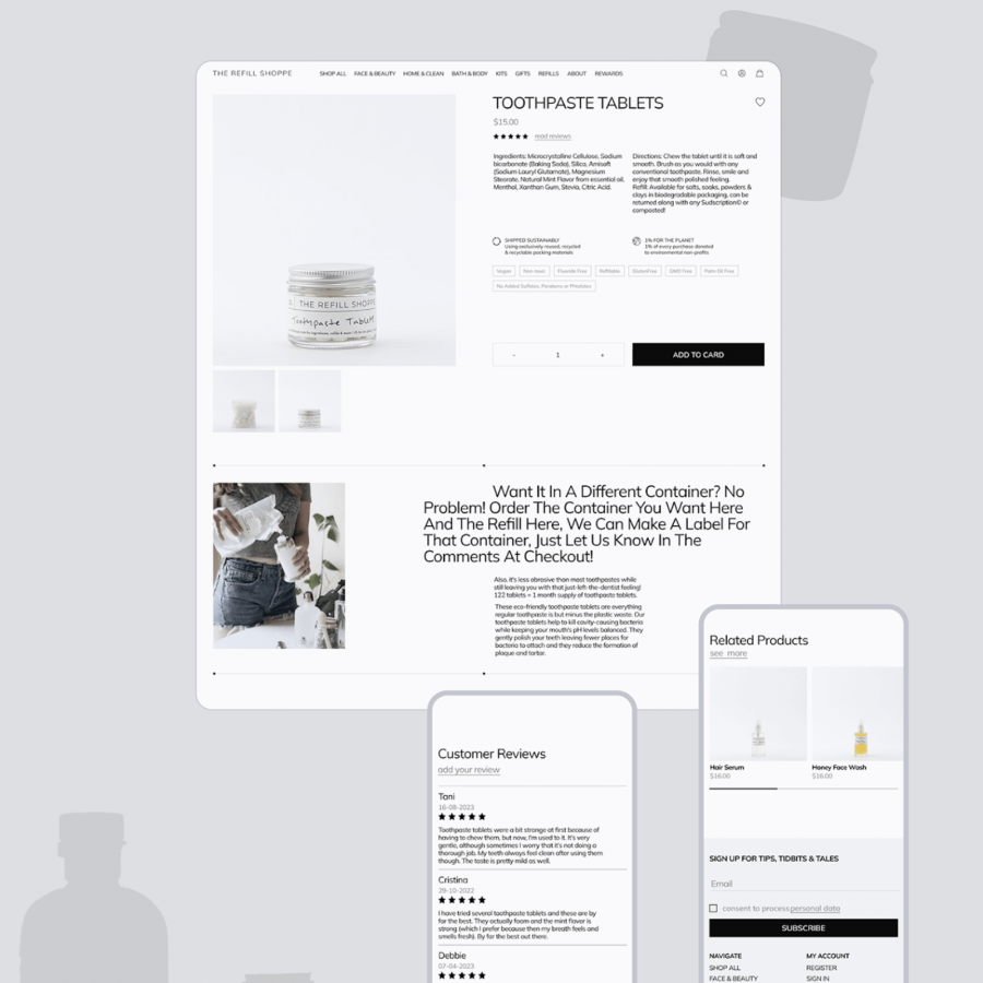 Refill Shoppe’s Web Design: A Minimalist UI for Sustainability