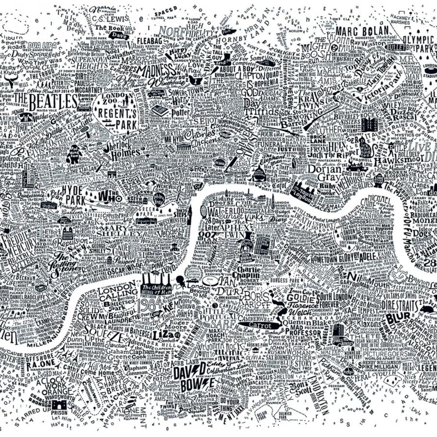 typographic maps of London