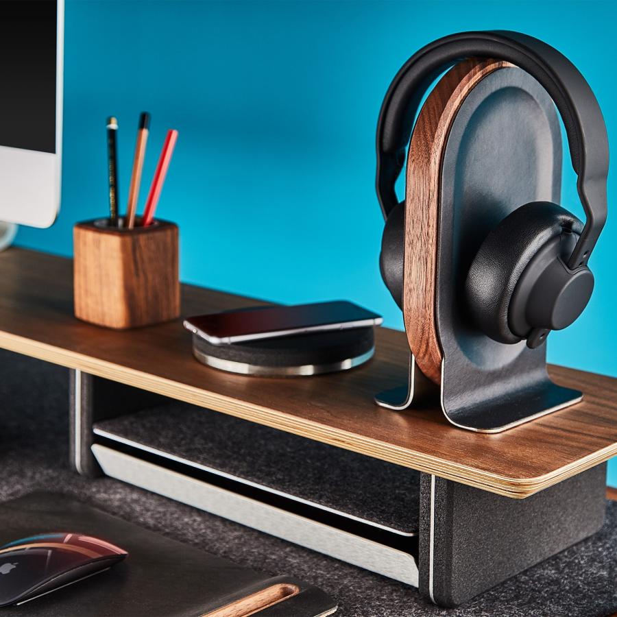 Cool Tech: Wood & Leather Headphone Stand, Self-Changing Trash and more