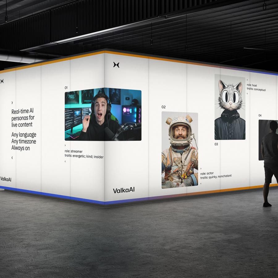 ValkaAI brand identity by Studio L–AB with AI faces as primary visual element