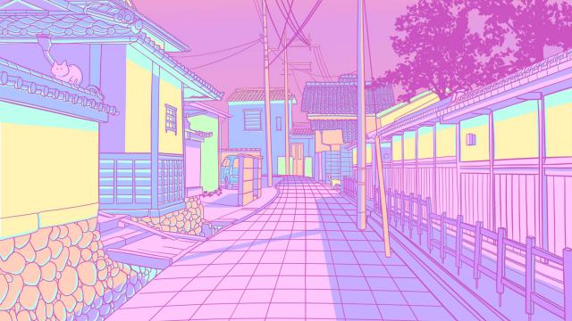 Pastel Japan, Cats and Alleyways Illustrations