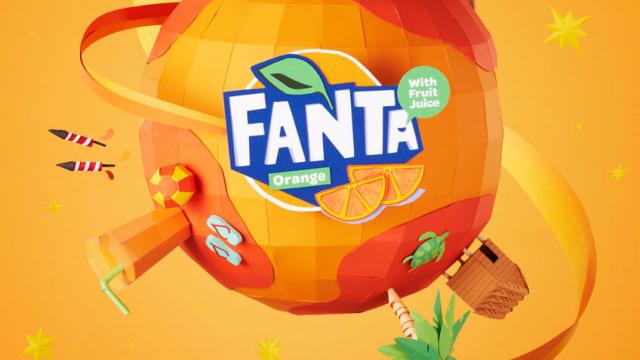 Paper Craft Rebranding for FANTA Flavorland Campaign
