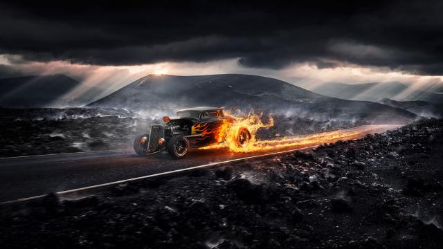 Digital Art in Photoshop: Drive it like its hot!