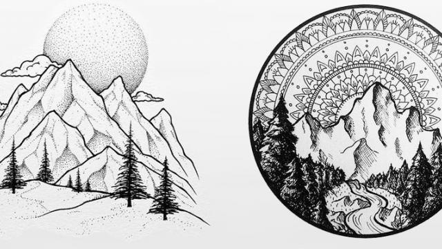 Stylish Mountain Tattoos