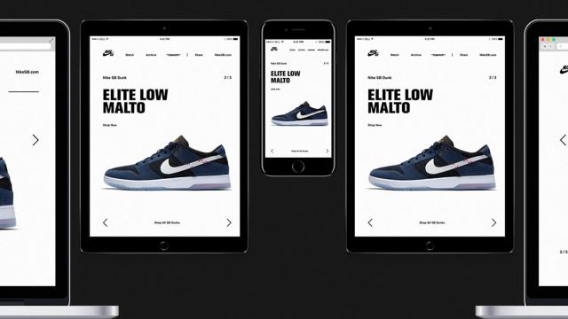 Web Design for the 15 Years of Nike SB Dunk