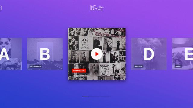 Web design: One Letter One Song UI/UX